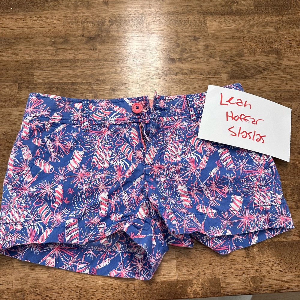 Lilly Pulitzer cherry bomb/americana shorts size 0